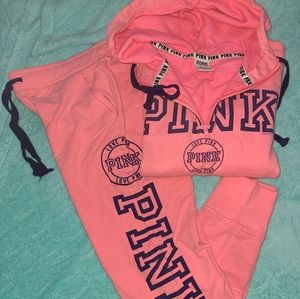 Pink Victoria Secret Hoodie Sweatpants 